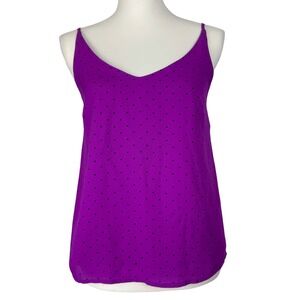 Banana Republic Purple Women Camisole Vneck Polka Dot Size XS Petite